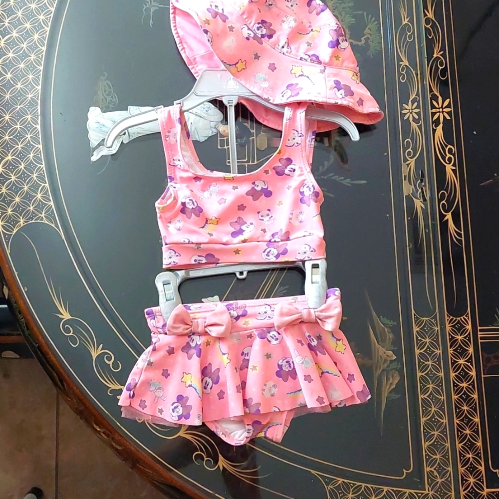 DISNEY Minnie Mouse 3-Piece Toddler Bathing Suit (Size 2)
